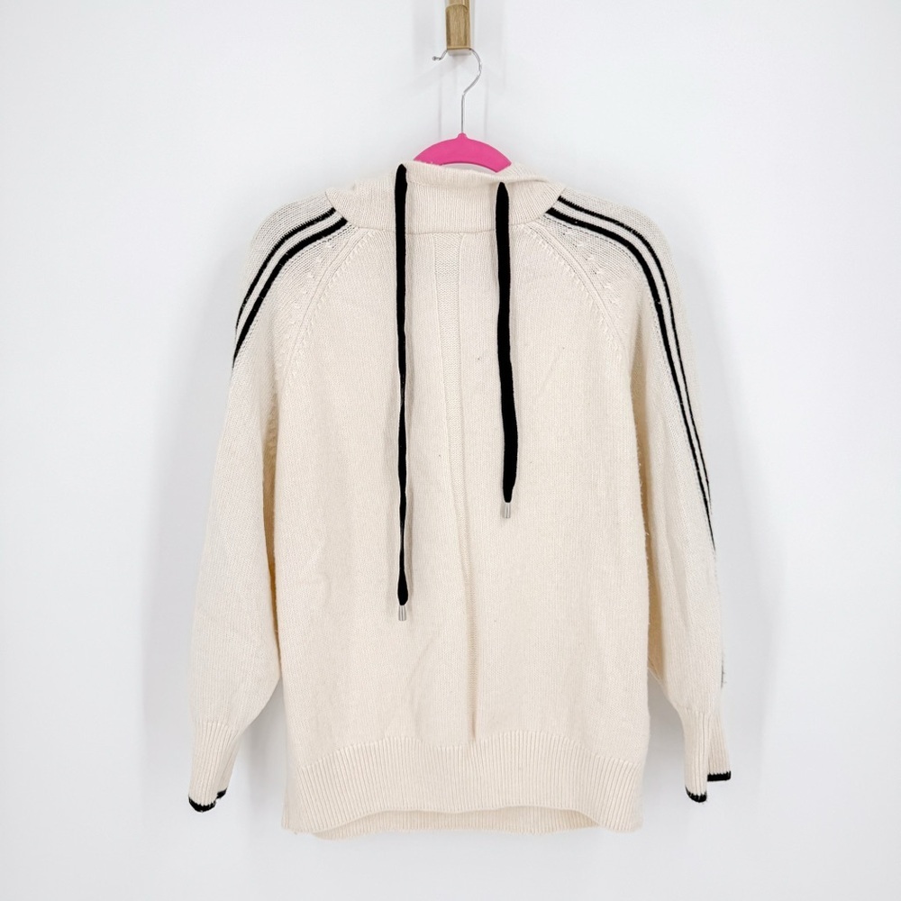 Pringle Cream Hooded Sweater with Black Stripes